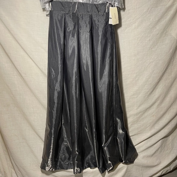 TS Couture Ladies Silver Gray Prom, Ball, Formal Maxi Gown. Bling, Glittery NWT - Picture 3 of 16